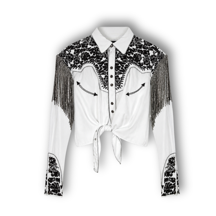 VINTAGE RHINESTONE TIE TOP