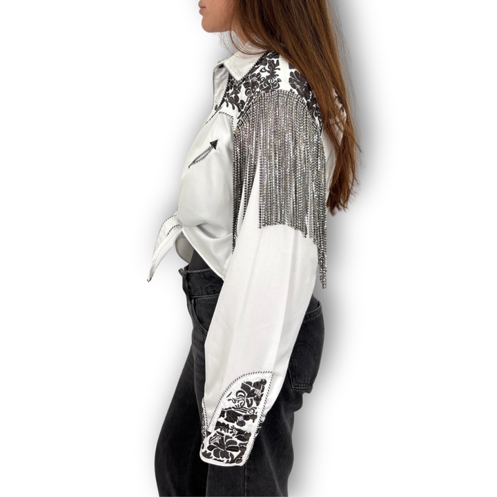 VINTAGE RHINESTONE TIE TOP
