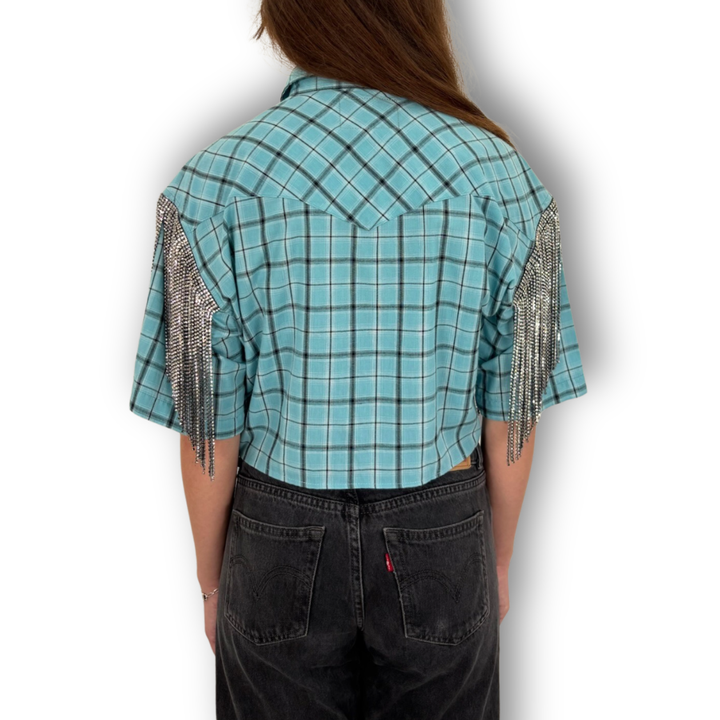 VINTAGE RHINESTONE TIE TOP