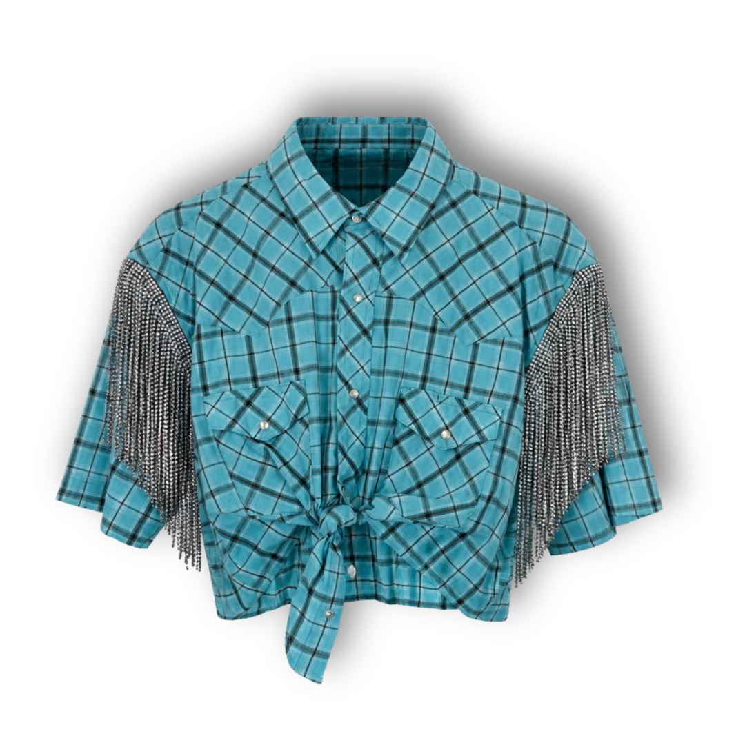 VINTAGE RHINESTONE TIE TOP