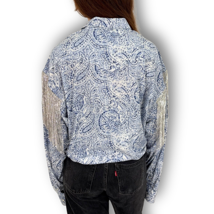 VINTAGE RHINESTONE TIE TOP