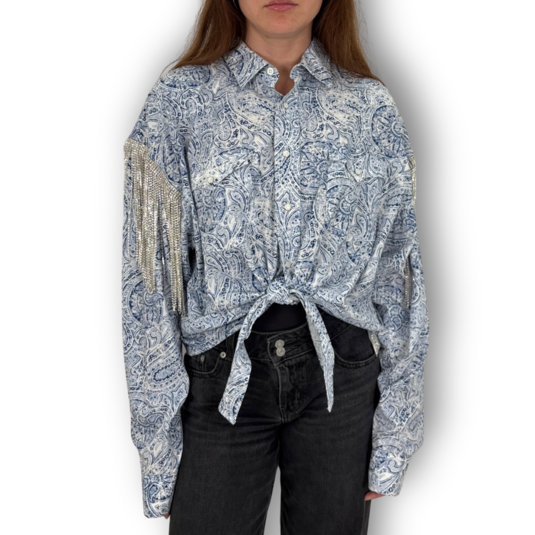 VINTAGE RHINESTONE TIE TOP