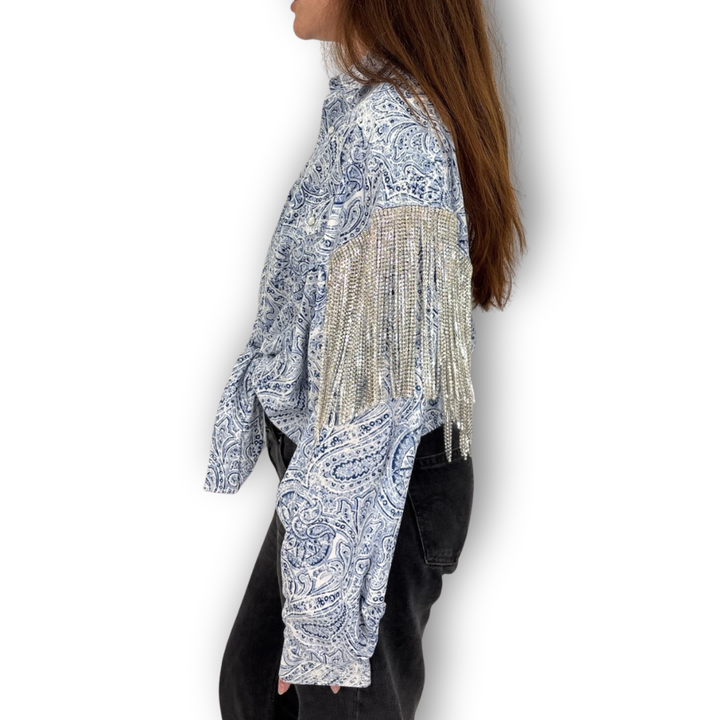 VINTAGE RHINESTONE TIE TOP