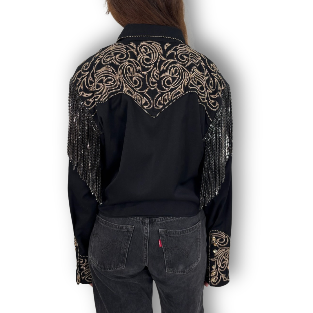 VINTAGE RHINESTONE TIE TOP