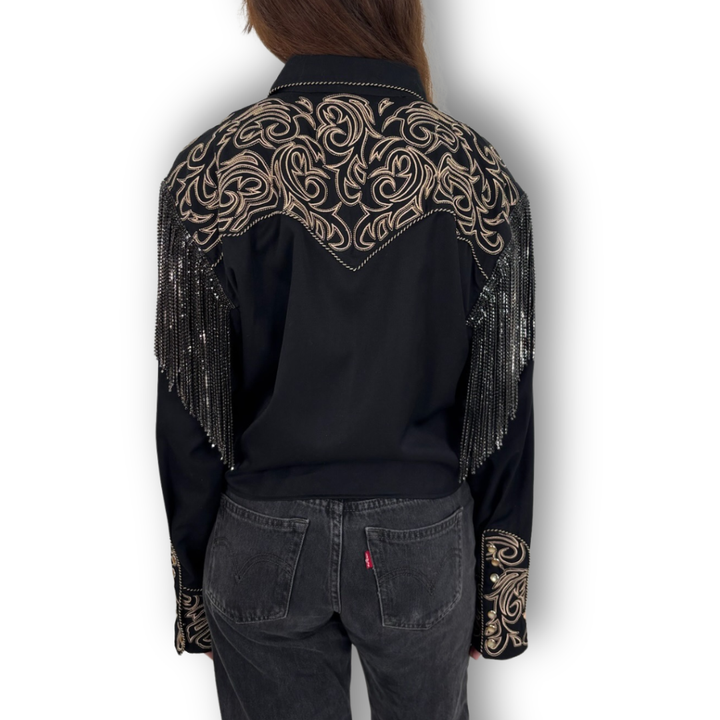 VINTAGE RHINESTONE TIE TOP
