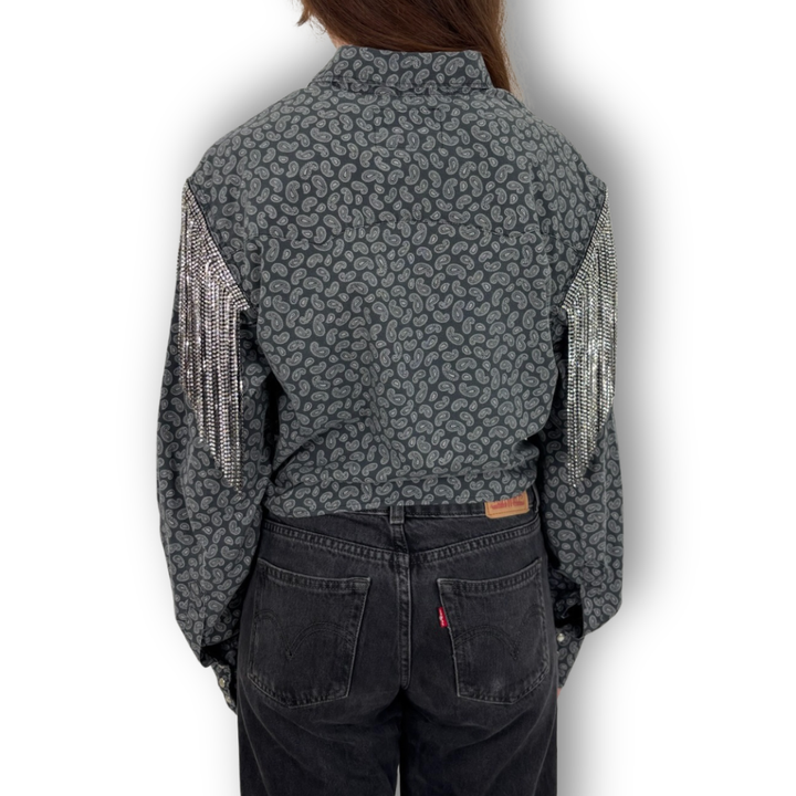 VINTAGE RHINESTONE TIE TOP