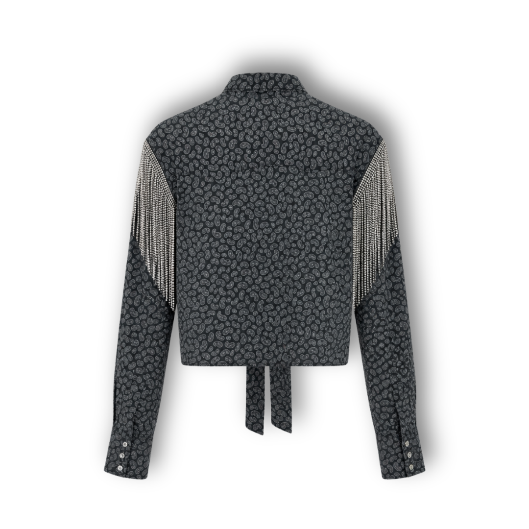 VINTAGE RHINESTONE TIE TOP