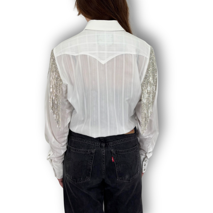 VINTAGE RHINESTONE TIE TOP