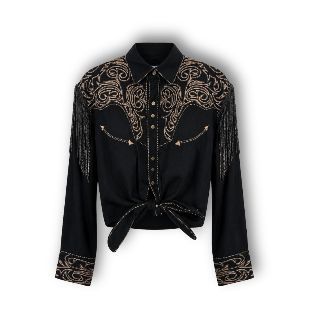 VINTAGE RHINESTONE TIE TOP