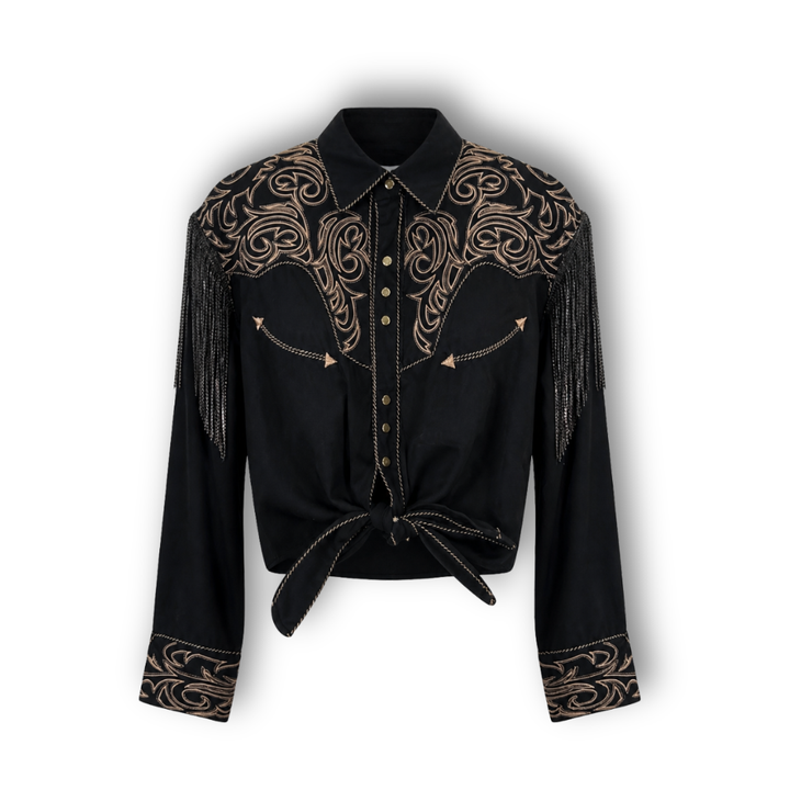 VINTAGE RHINESTONE TIE TOP