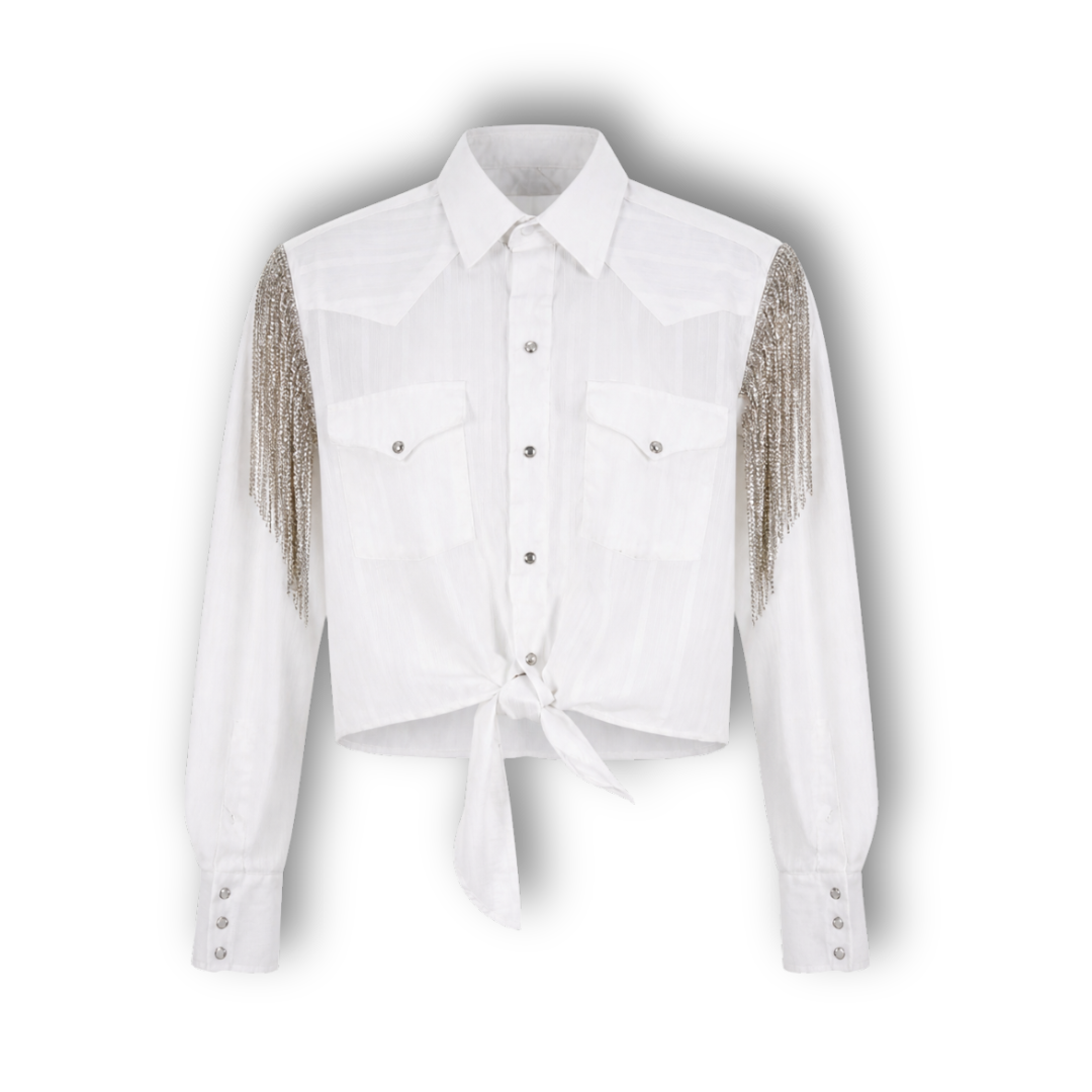 VINTAGE RHINESTONE TIE TOP