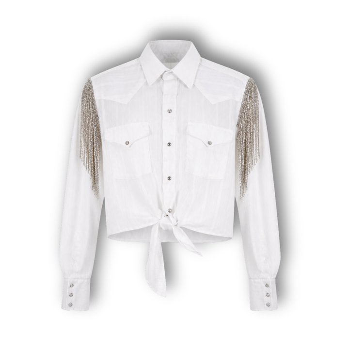 VINTAGE RHINESTONE TIE TOP