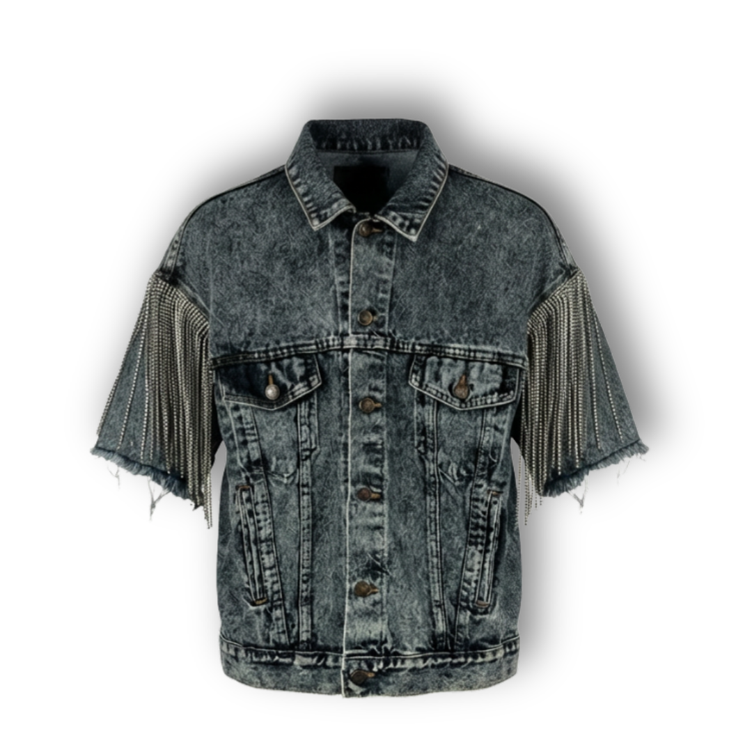 VINTAGE RHINESTONE FRINGE VEST
