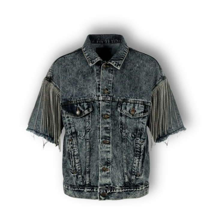 VINTAGE RHINESTONE FRINGE VEST