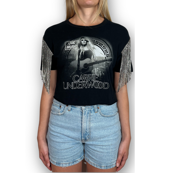 VINTAGE RHINESTONED CARRIE UNDERWOOD TSHIRT | MENS S