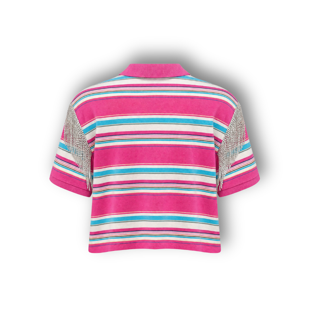 VINTAGE RHINESTONE POLO SHIRT