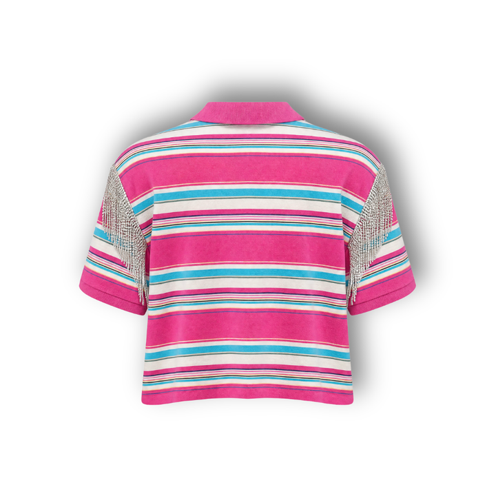 VINTAGE RHINESTONE POLO SHIRT