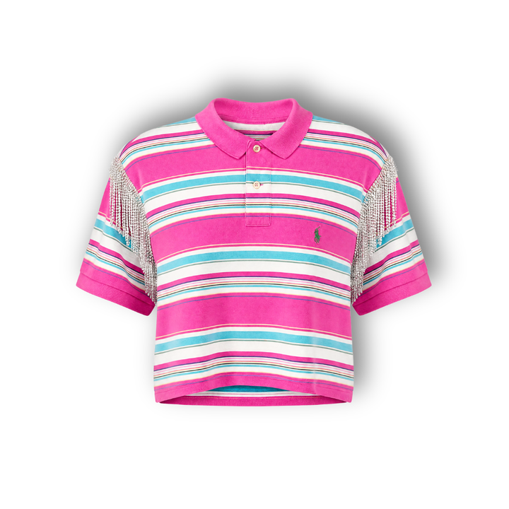 VINTAGE RHINESTONE POLO SHIRT