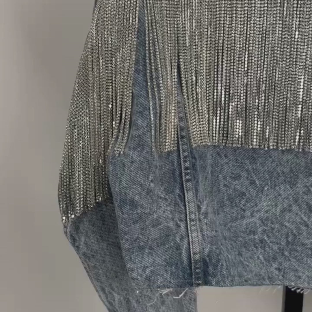 VINTAGE RHINESTONE FRINGE JACKET