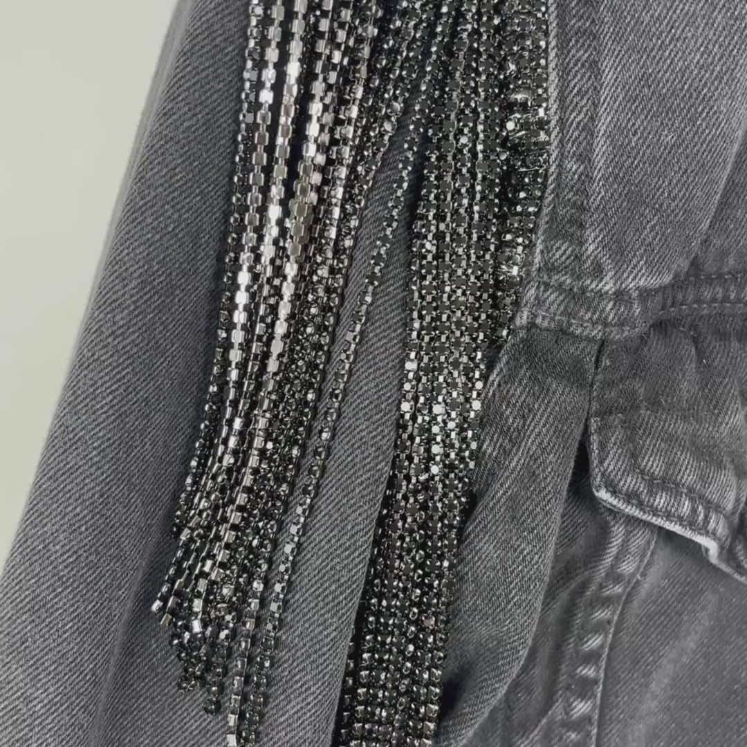 VINTAGE RHINESTONE FRINGE JACKET