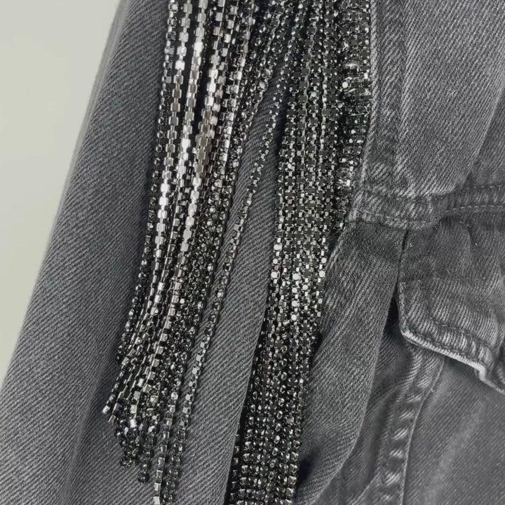 VINTAGE RHINESTONE FRINGE JACKET