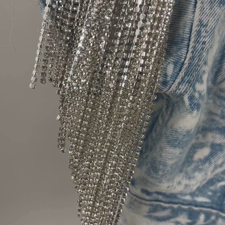 VINTAGE RHINESTONE FRINGE VEST