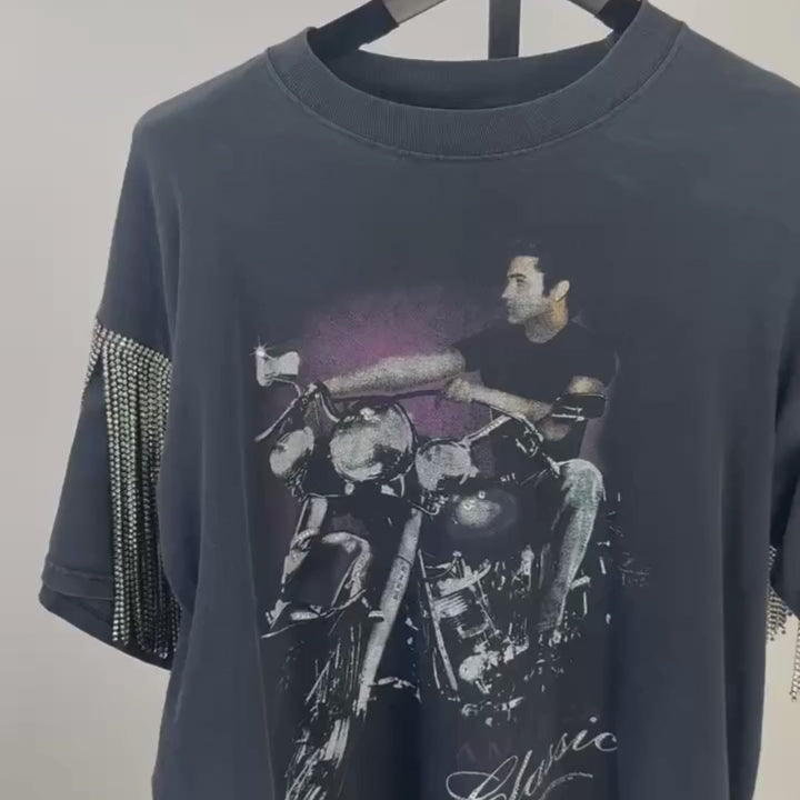 VINTAGE RHINESTONE ELVIS PRESLEY TSHIRT