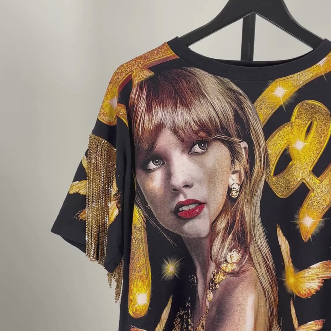VINTAGE RHINESTONE FRINGE TAYLOR SWIFT TSHIRT