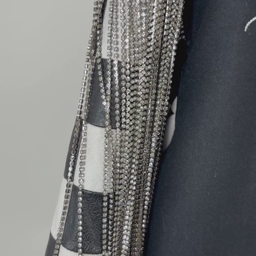 VINTAGE RHINESTONE FRINGE RACING JACKET