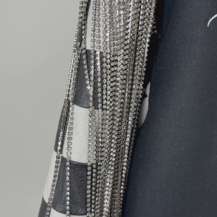 VINTAGE RHINESTONE FRINGE RACING JACKET