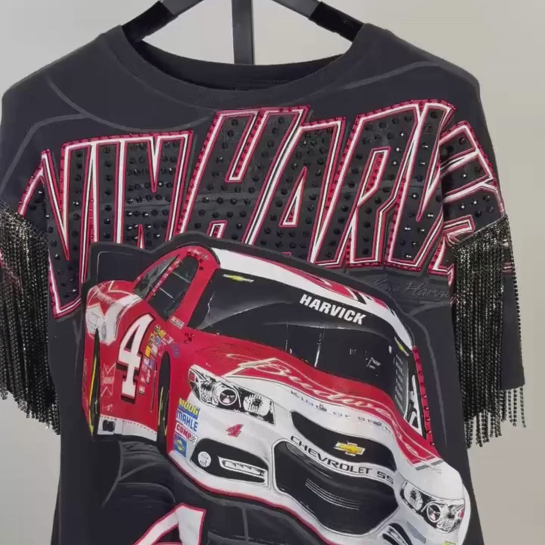 VINTAGE RHINESTONED RACING TSHIRT