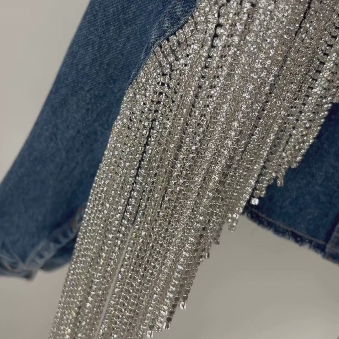 VINTAGE RHINESTONE FRINGE JACKET