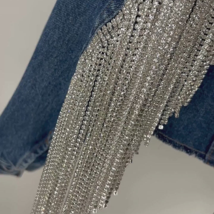 VINTAGE RHINESTONE FRINGE JACKET