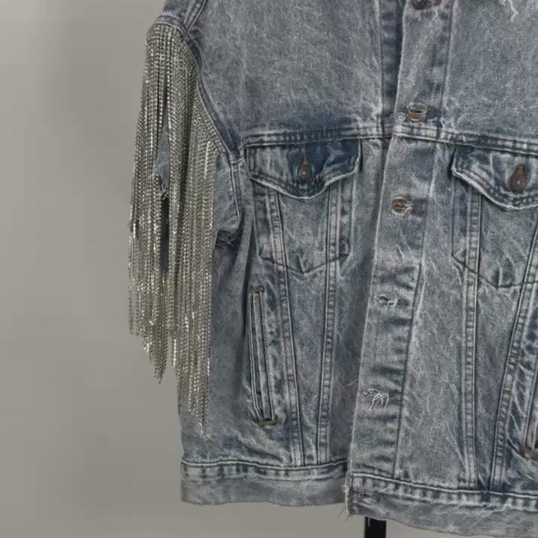 VINTAGE RHINESTONE FRINGE VEST