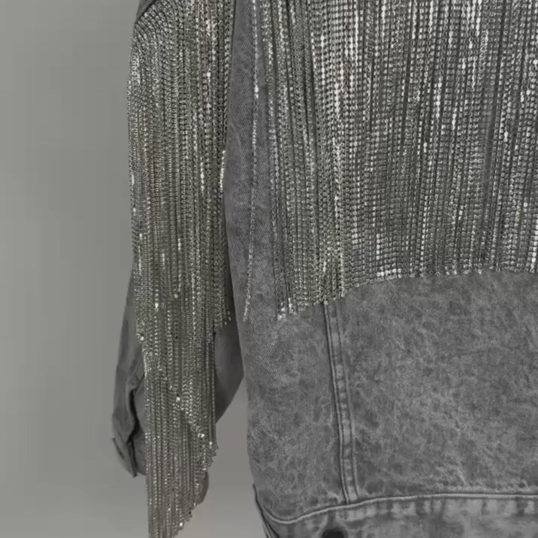 VINTAGE RHINESTONE FRINGE JACKET