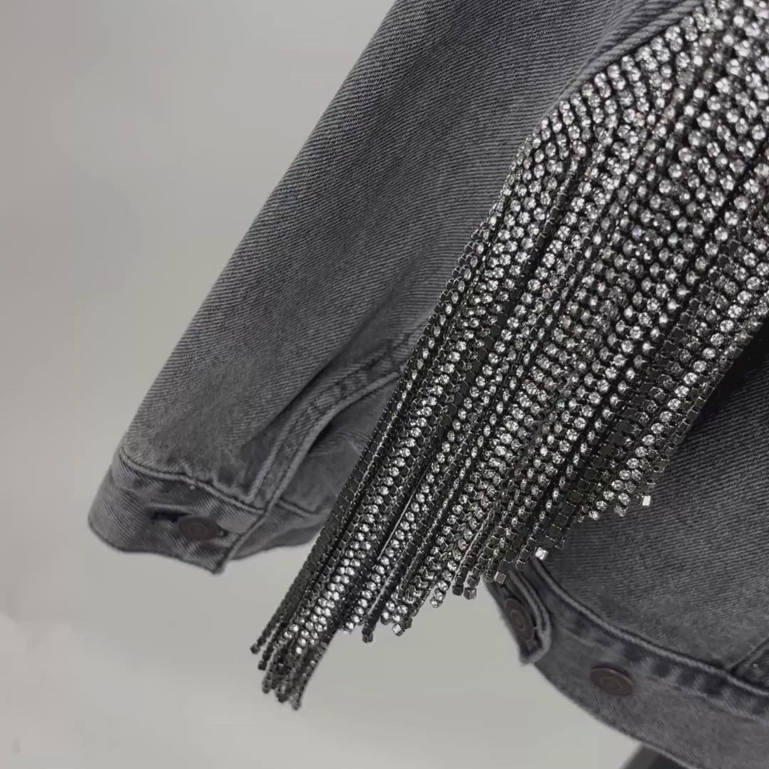 VINTAGE RHINESTONE FRINGE JACKET