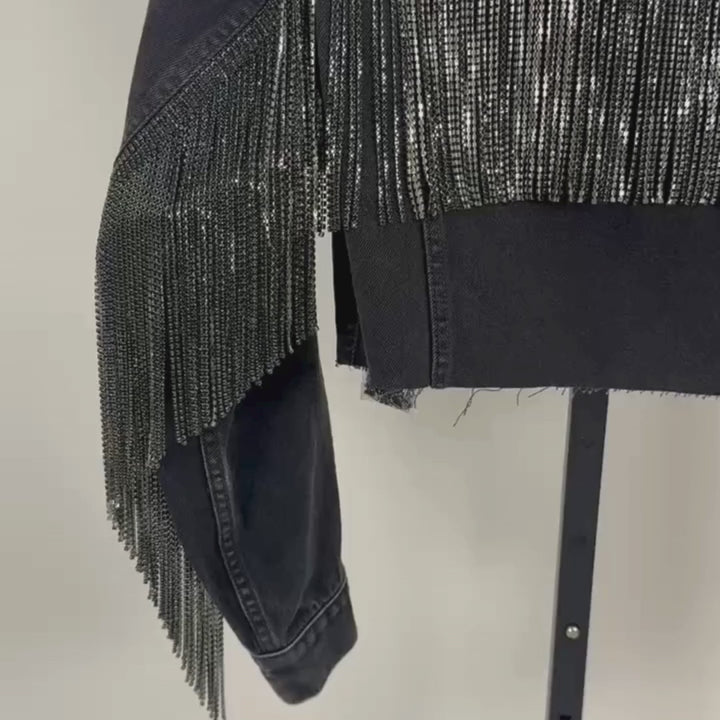 VINTAGE RHINESTONE FRINGE JACKET