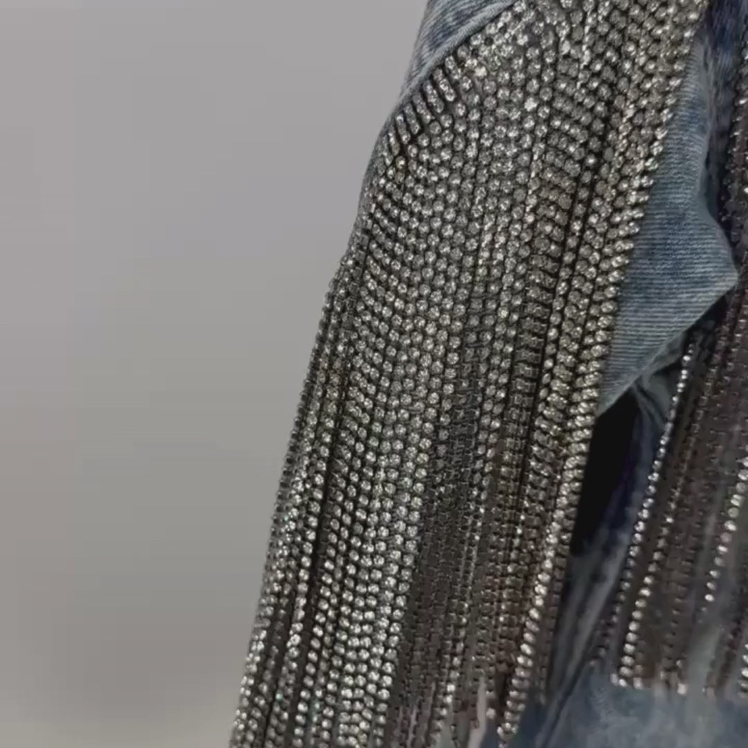 VINTAGE RHINESTONE FRINGE JACKET