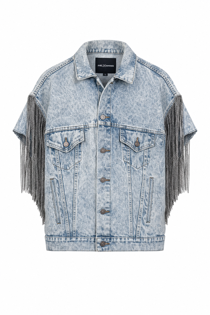 VINTAGE RHINESTONE FRINGE VEST