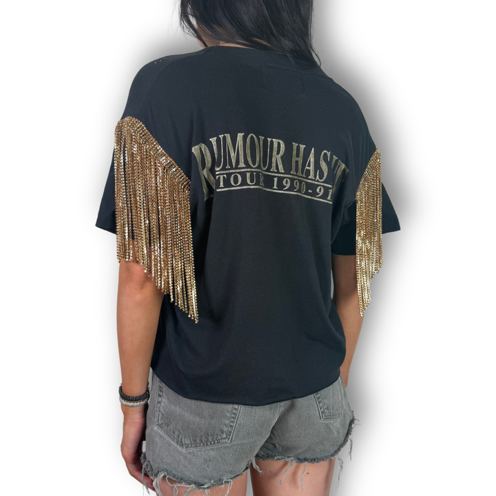 vintage rhinestoned young reba tee rumor has it tour with gold fringe 