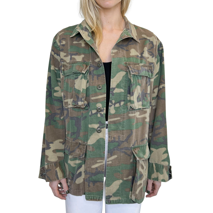 VINTAGE RHINESTONE FRINGE CAMO JACKET