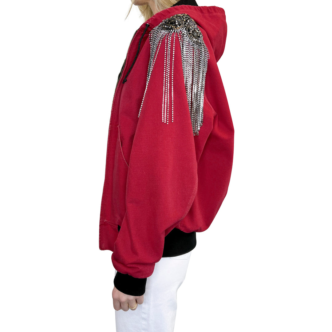 VINTAGE RHINESTONE FRINGE SHOULDER PIECE JACKET