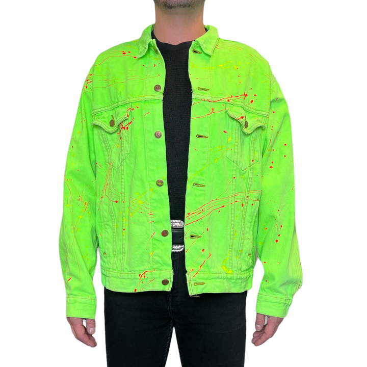 VINTAGE RHINESTONE FRINGE NEON JACKET